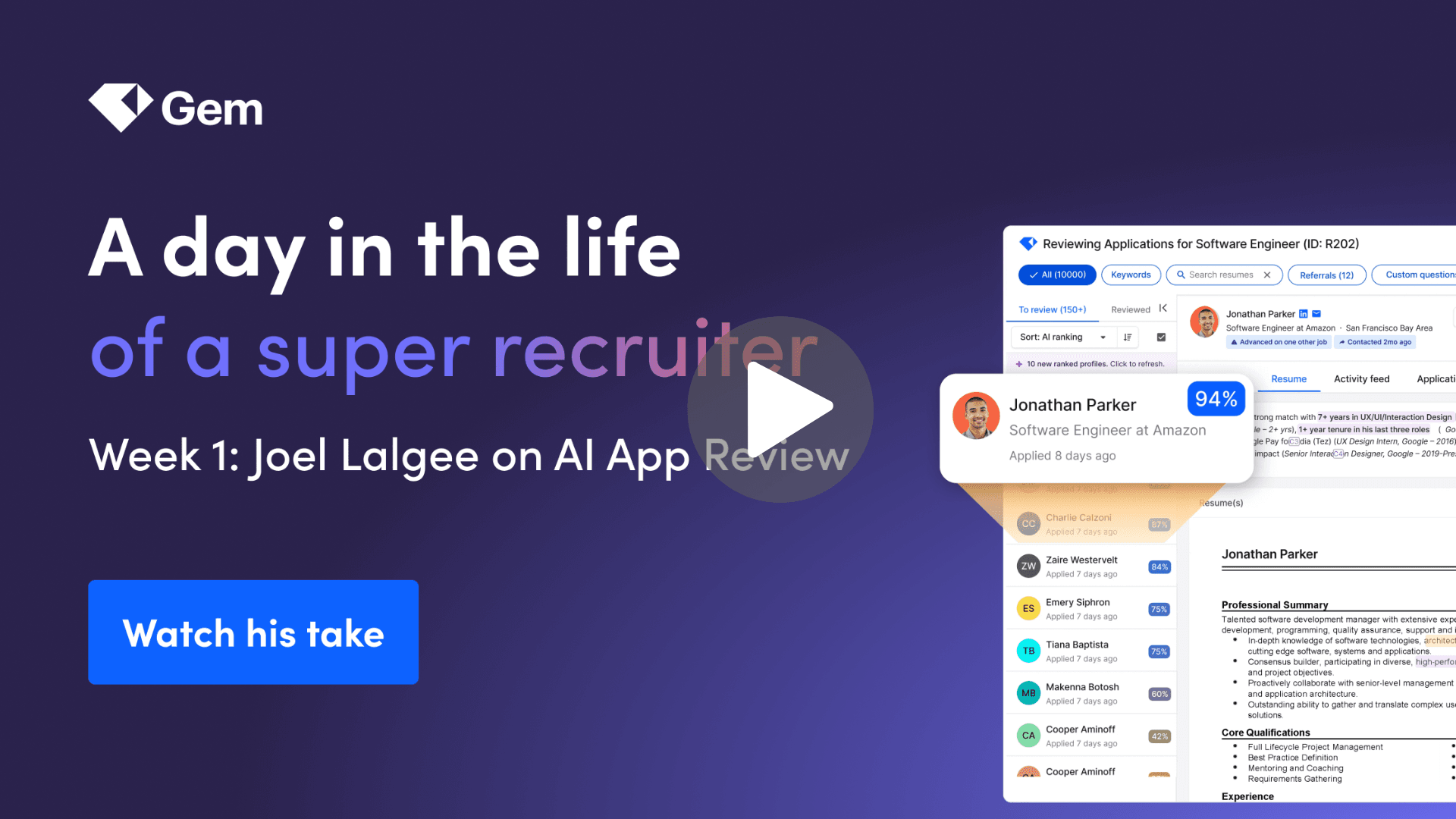 A day in the life of a super recruiter. Week 1: AI Application Review